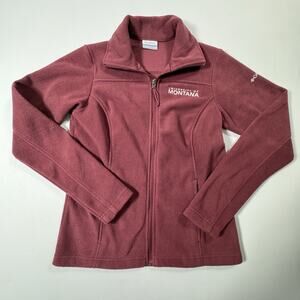 Columbia University of Montana Fleece Jacket Womens XS Full Zip Maroon